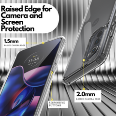 Clear Flex-Gel Case + 2x Glass Screen Protector for Motorola Edge 2022 (XT2205)