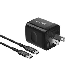 Fast Charger with 10ft Braided USB-C to USB-C Cable (Black)