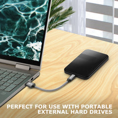 CBUS 25cm Kurzes, USB C Kabel für Festplatten Adapter mit geflochtenem Mantel USB-C auf USB-A kompatibel mit LaCie, SanDisk, G-Drive, Samsung T5/X5, My Passport, Seagate Fast, Transcend StoreJet