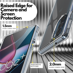 Clear Flex-Gel Case + 2x Glass Screen Protector for Motorola edge+ 5G UW (2022)