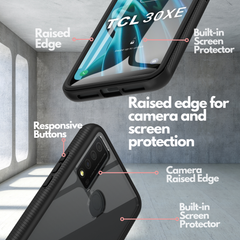 Heavy-Duty Case with Built-in Screen Protector for TCL 30 XE 5G