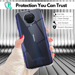 Clear Flex-Gel Case + 2x Glass Screen Protector for Nokia G20