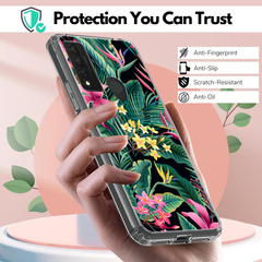 Tropical Flower Case for TCL 20 XE  – Pink & Yellow Floral Print