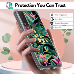 Tropical Flower Case for TCL 30 XE 5G – Pink & Yellow Floral Print
