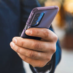 Purple Flex-Gel Case with Built-in Screen Protector for Motorola Edge 5G UW
