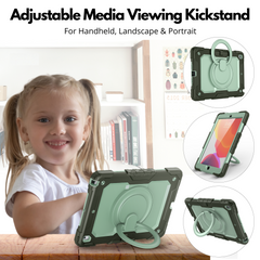 Mint Green Heavy-Duty Kid-Friendly Case with Handle Stand for iPad 10.2-inch 9th, 8th & 7th Generation (2021, 2020, 2019)