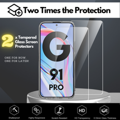 Clear Flex-Gel Case + 2 Screen Protectors for BLU G91 Pro (Clear)