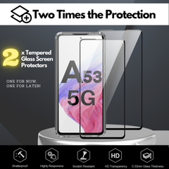 Clear Flex-Gel Case + 2x Glass Screen Protector for Samsung Galaxy A53 5G