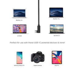 10ft 100W Braided Right Angle USB-C to USB-C Cable (USB 3.2 Gen 2)