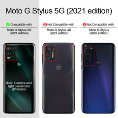 Leather Wallet Flip Case for Motorola Moto G Stylus 5G (2021) (Black)