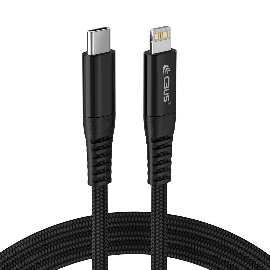 10ft Apple MFi Certified Lightning to USB-C Fast Charging Cable (Black)
