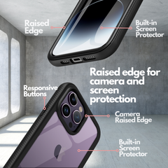 Heavy-Duty Case with Built-in Screen Protector for iPhone 14 Pro