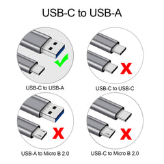 CBUS 25cm Kurzes, USB C Kabel für Festplatten Adapter mit geflochtenem Mantel USB-C auf USB-A kompatibel mit LaCie, SanDisk, G-Drive, Samsung T5/X5, My Passport, Seagate Fast, Transcend StoreJet