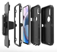 Motorola One 5G Ace Heavy-Duty Holster + Case w/ Built-in Screen Protector